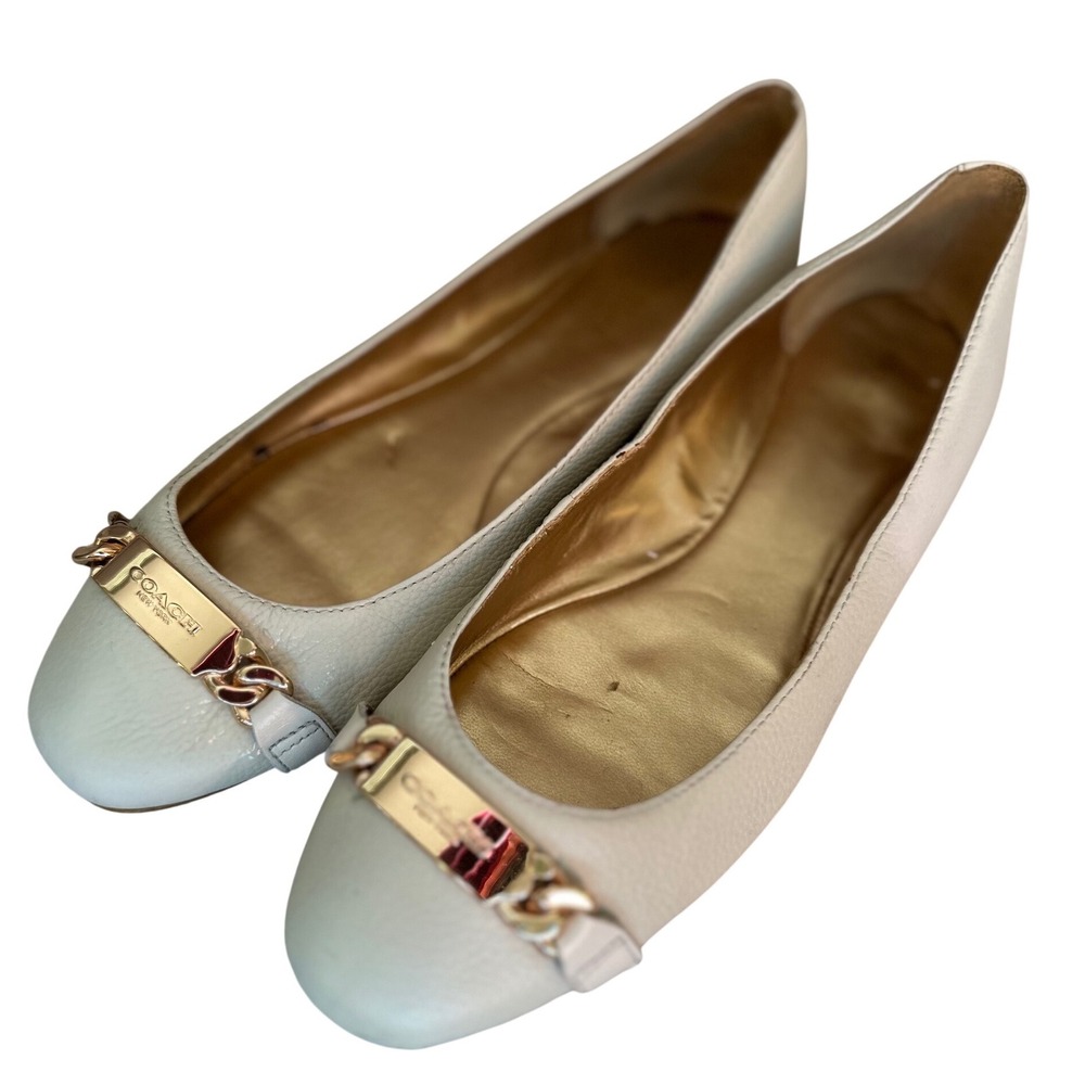 Coach Bianca shoes, cream& gold - sz8
